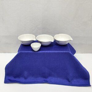 Coors USA Sillimanite Porcelain Crucible W/ Spout For Lab Use Set Of 4 HTF VTG